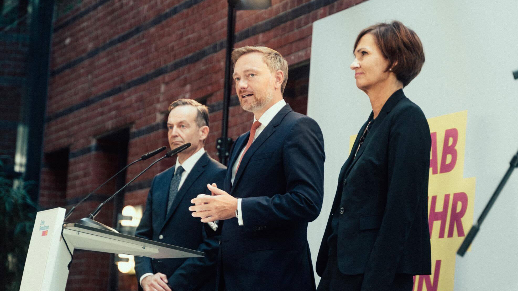 Volker Wissing, Christian Lindner und Bettina Stark-Watzinger