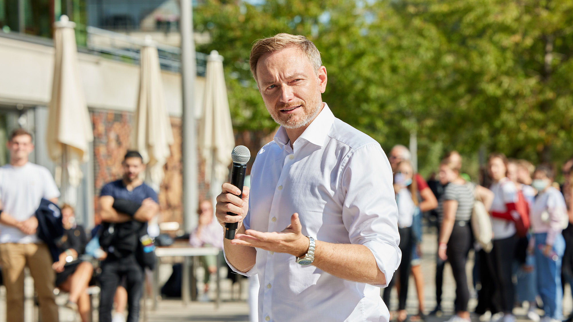 Christian Lindner beim Wahlkampfendspurt in Hamburg