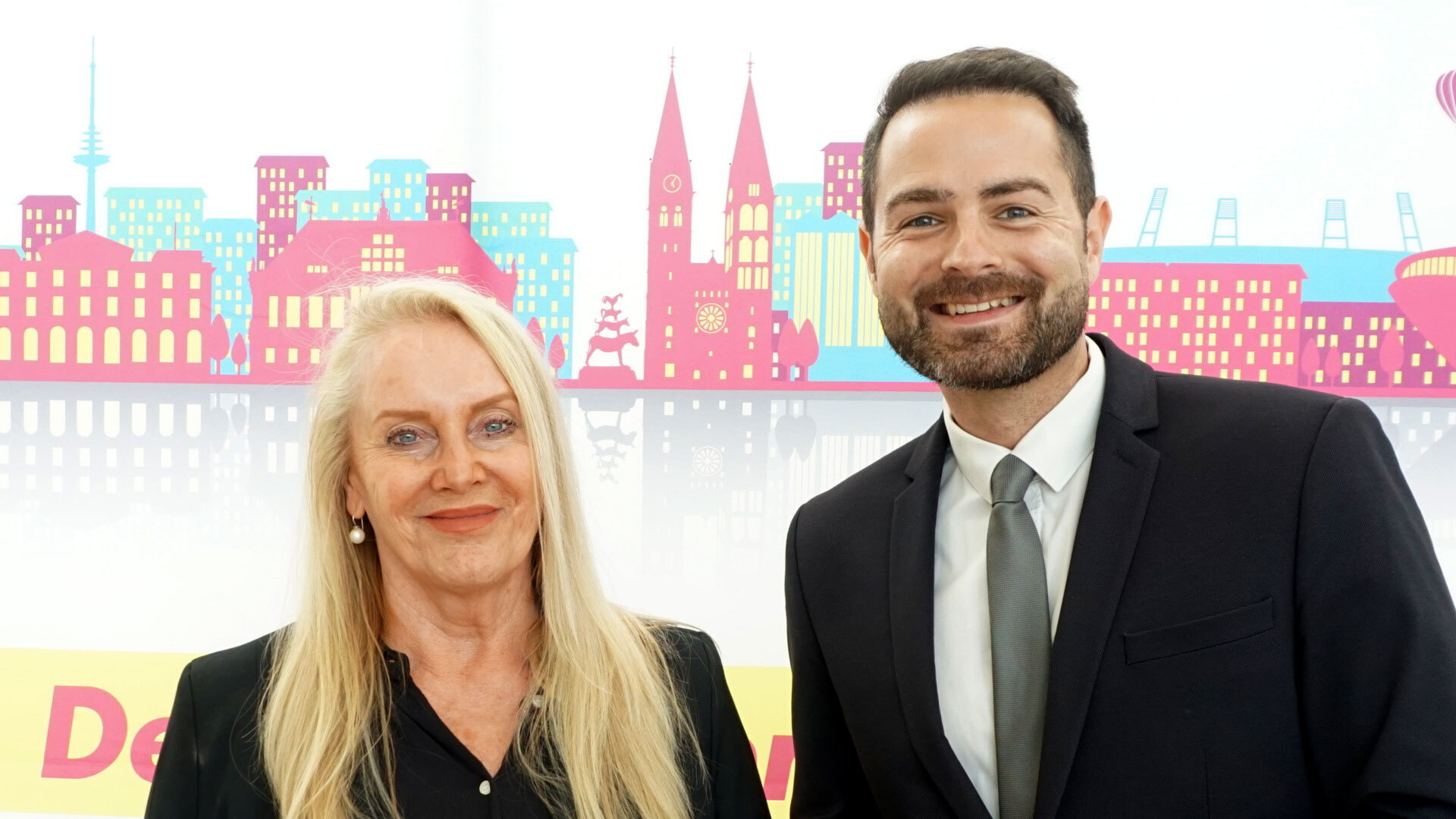 Thore Schäck, Spitzenkandidat der FDP Bremen, und Bettina Schiller, Listenplatz 2 für die Bürgerschaftswahl 2023