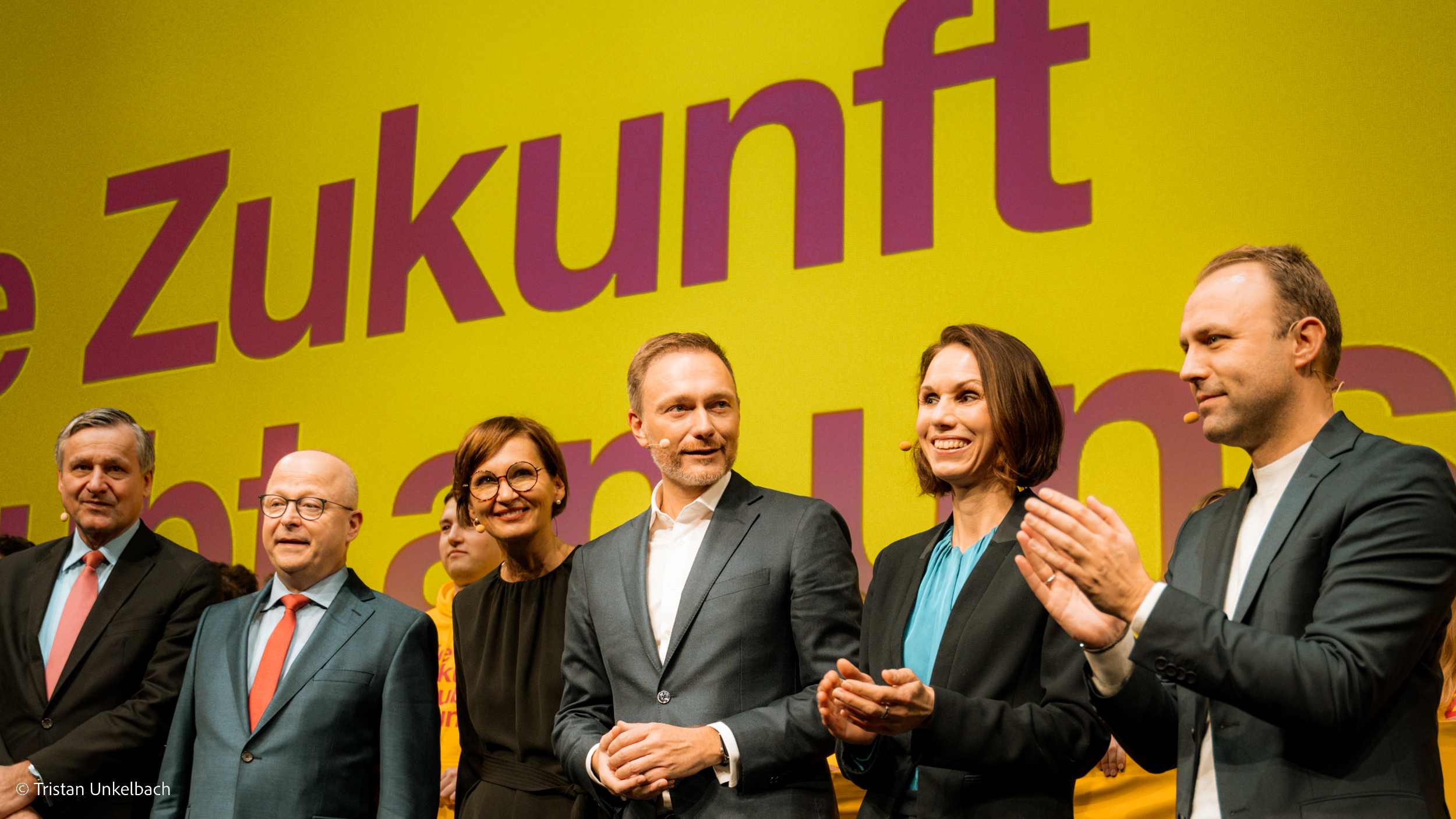 Dr. Hans-Ulrich Rülke, Michael Theurer, Bettina Stark-Watzinger, Christian Lindner, Judith Skudelny und Sebastian Czajabeim Dreikönigstreffen der Freien Demokraten 2023 #3K23