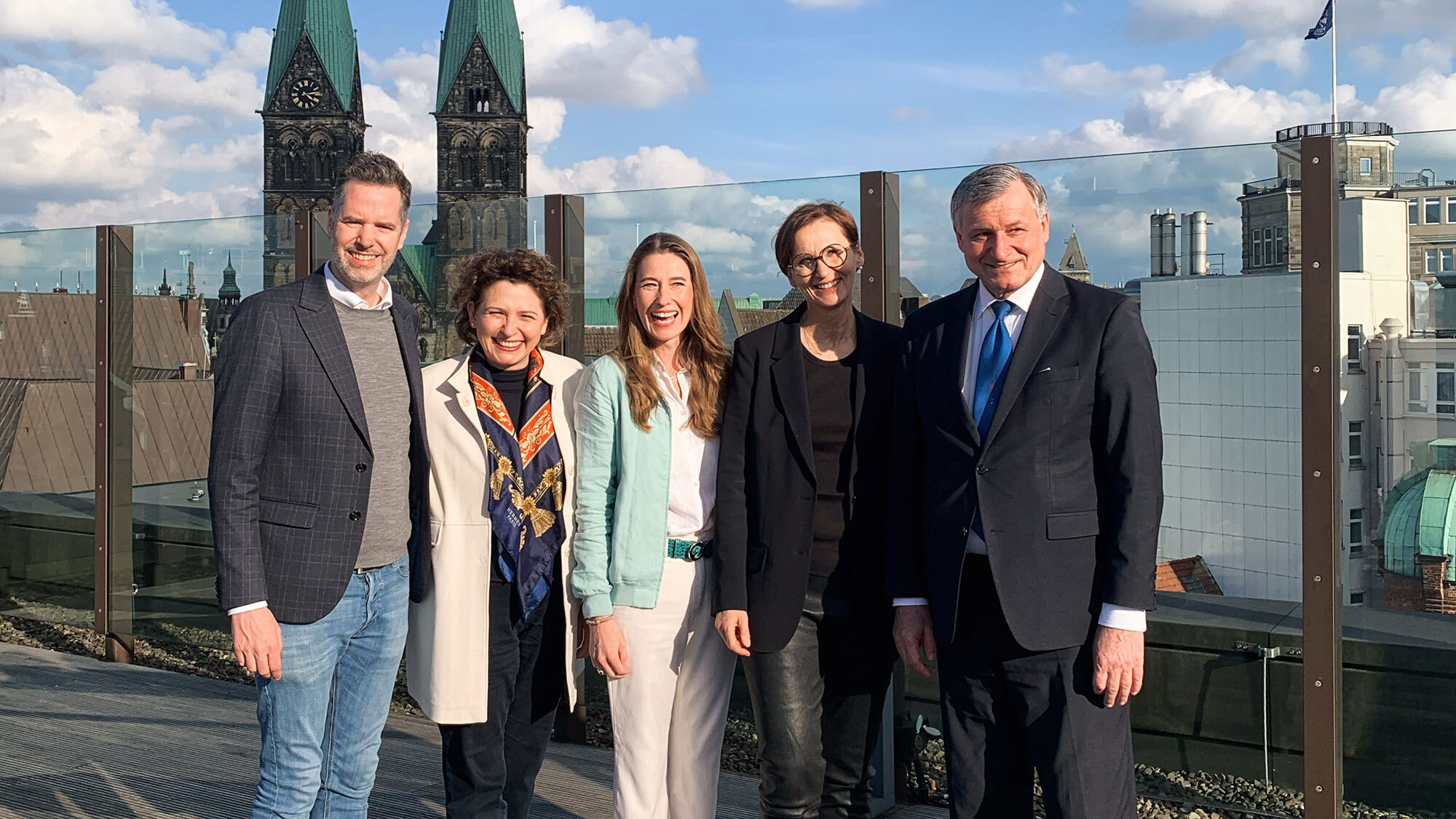 v.l.n.r.: Christian Dürr, Nicola Beer, Lencke Wischhusen, Bettina Stark-Watzinger und Hans-Ulrich Rülke