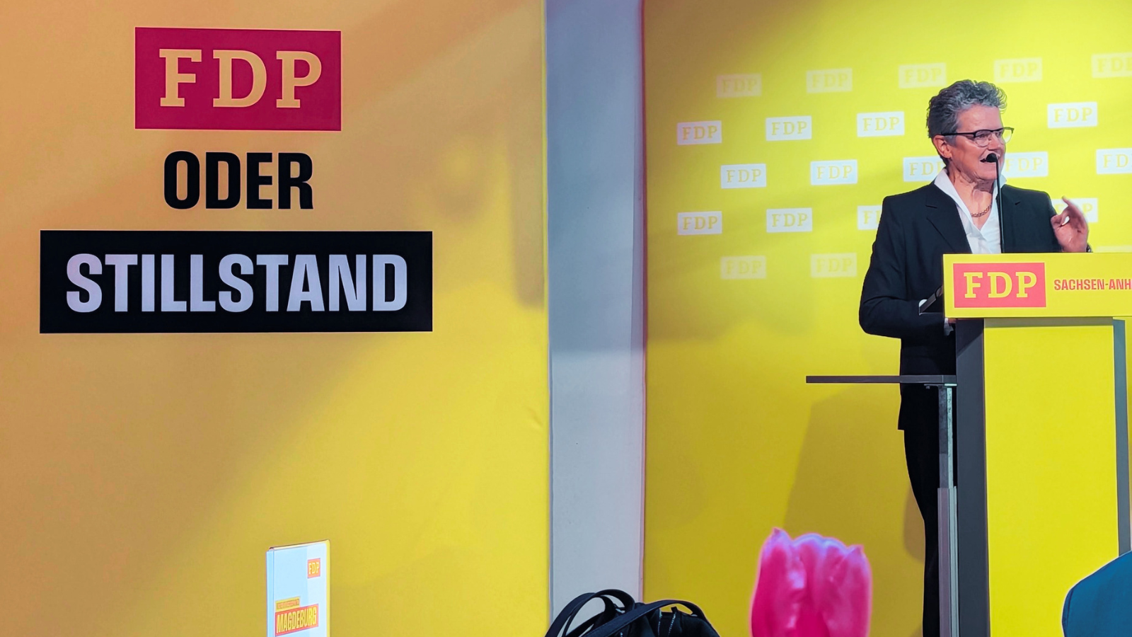 Lydia Hüskens auf der Bühne. 