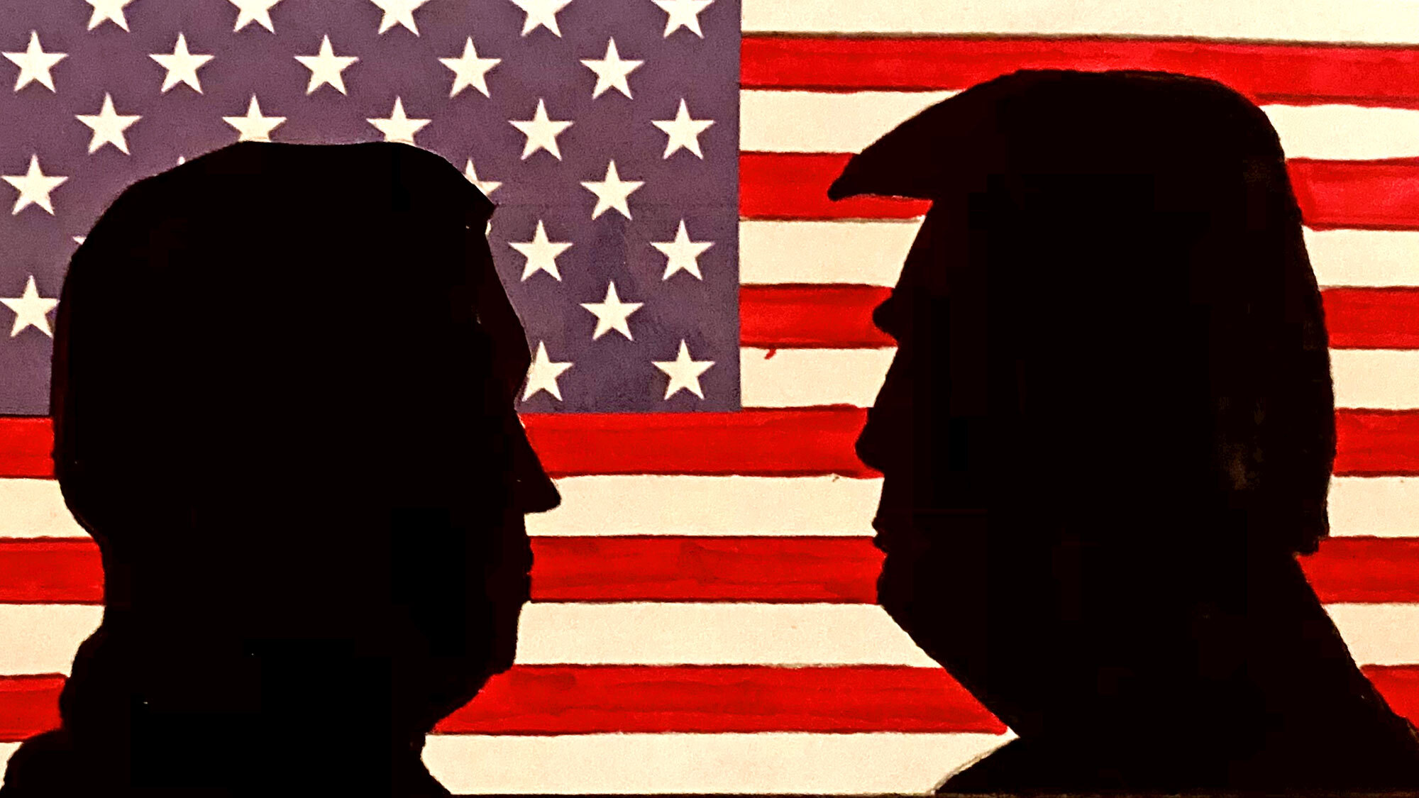 US-Flagge, Joe Biden, Donald Trump