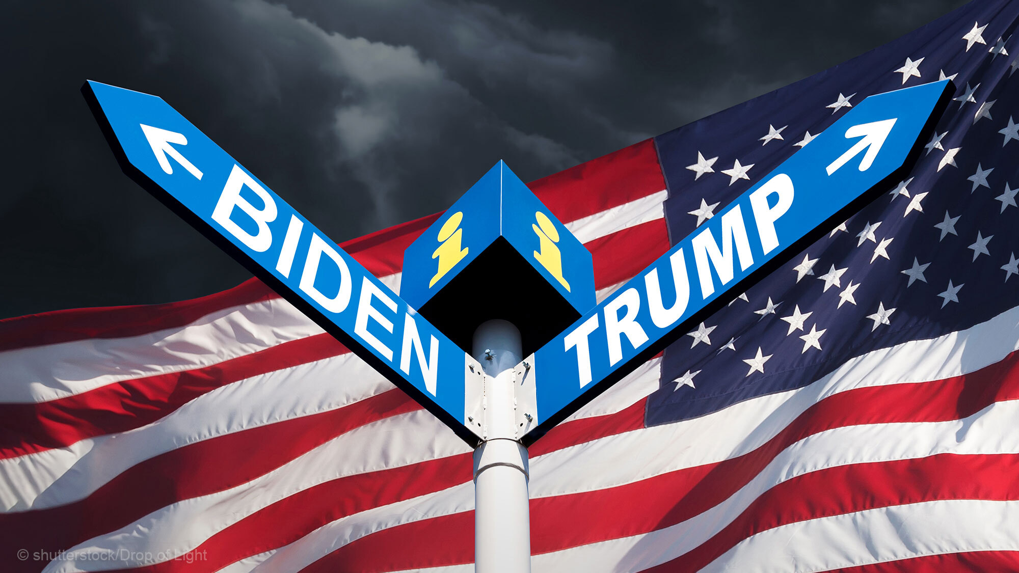 US-Flagge, Biden, Trump