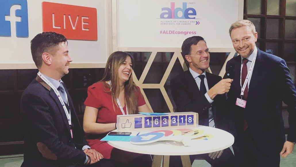 Der niederländische Ministerpräsident Mark Rutte und FDP-Chef Christian Lindner im ALDE-Livechat. Bild: instagram.com/cl2017