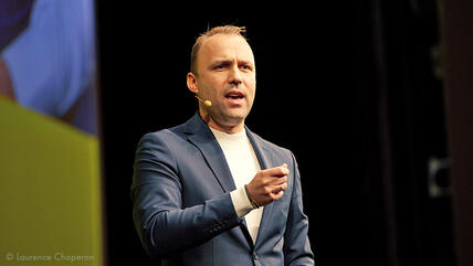 Sebastian Czaja, Spitzenkandidat der FDP Berlin, auf der Bühne beim Dreikönigstreffen der Freien Demokraten 2023