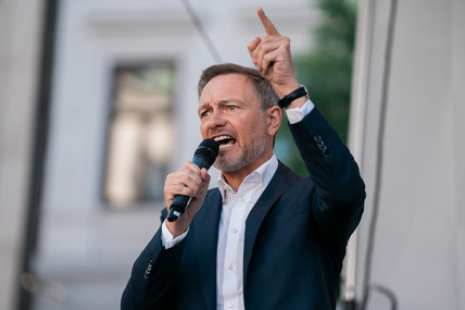 Christian Lindner beim Wahlkampfauftakt in Hamburg 2024.