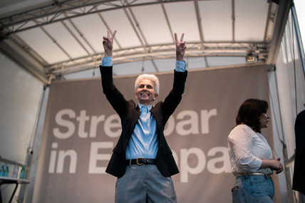 Marie-Agnes Strack-Zimmermann beim Wahlkampfauftakt in Hamburg 2024.