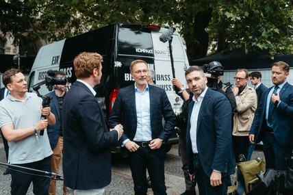 Lindner auf dem Wahlkampfentspurt Hannover.