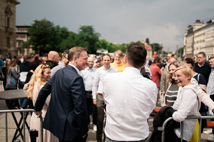 Lindner beim Wahlkampfentspurt in Leipzig.