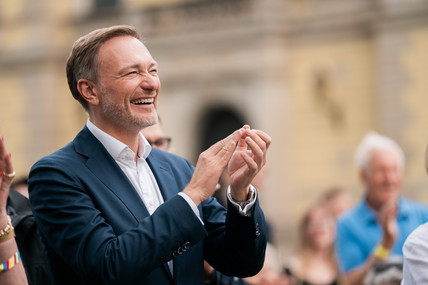 Lindner beim Wahlkampfentspurt in Leipzig.