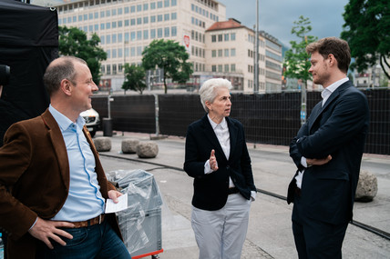 STrack-Zimmermann beim Wahlkampfendspurt in München.