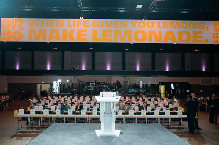 Das Plenum vor Beginn des Parteitages