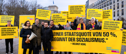 Demonstration gegen den Schuldenhaushalt