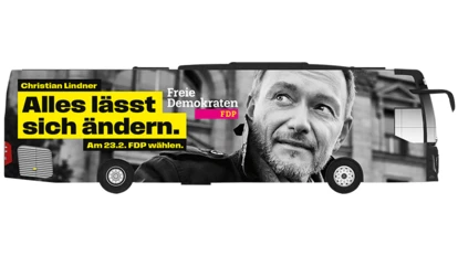 Bus FDP Wahlkampftour Christian Lindner