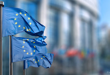 Europa-Flaggen in Brüssel