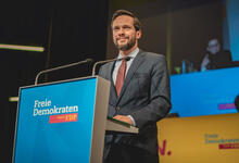 Martin Hagen, Landesvorsitzender der FDP Bayern, auf dem Landesparteitag