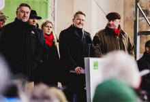 Christian Lindner vor dem Brandenburger Tor bei einer Kundgebung des Bauernverbands