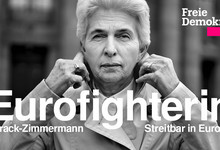 Marie-Agnes Strack-Zimmermann als Plakatmotiv der Freien Demokraten für die Europawahl 2024