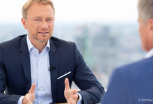 Christian Lindner beim Sommerinterview. Bild: ZDF/Marius Becker