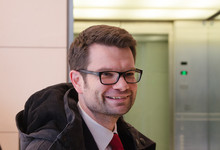 Marco Buschmann nach einer Sondierungsrunde im Deutschen Bundestag