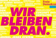 Motiv Wir bleiben dran!