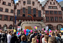 Wahlkampfveranstaltung am Frankfurter Römer