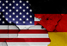 USA--Deutschland-Flagge