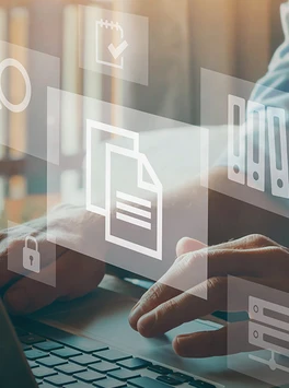 Digitale Verwaltung: Laptop, Daten