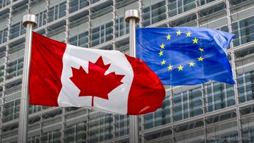 Flaggen von Kanada und Europa