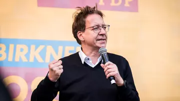 Stefan Birkner, Spitzenkandidat der FDP Niedersachsen, auf einer Wahlkampfveranstaltung