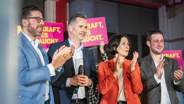 Fernis, Dürr und Schmitt beim Wahlkampfauftakt. 