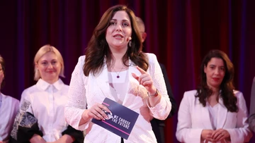 Svenja Hahn auf der Bühne in Wien.