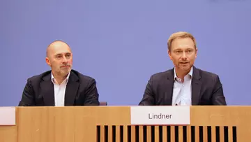 René Rock und Christian Lindner vor der Bundespressekonferenz